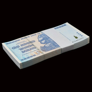 ZIMBABWE 100 TRILLION DOLLAR BANKNOTE, 2008, AA SERIES, NEW 100 Piece Pack/Bundle